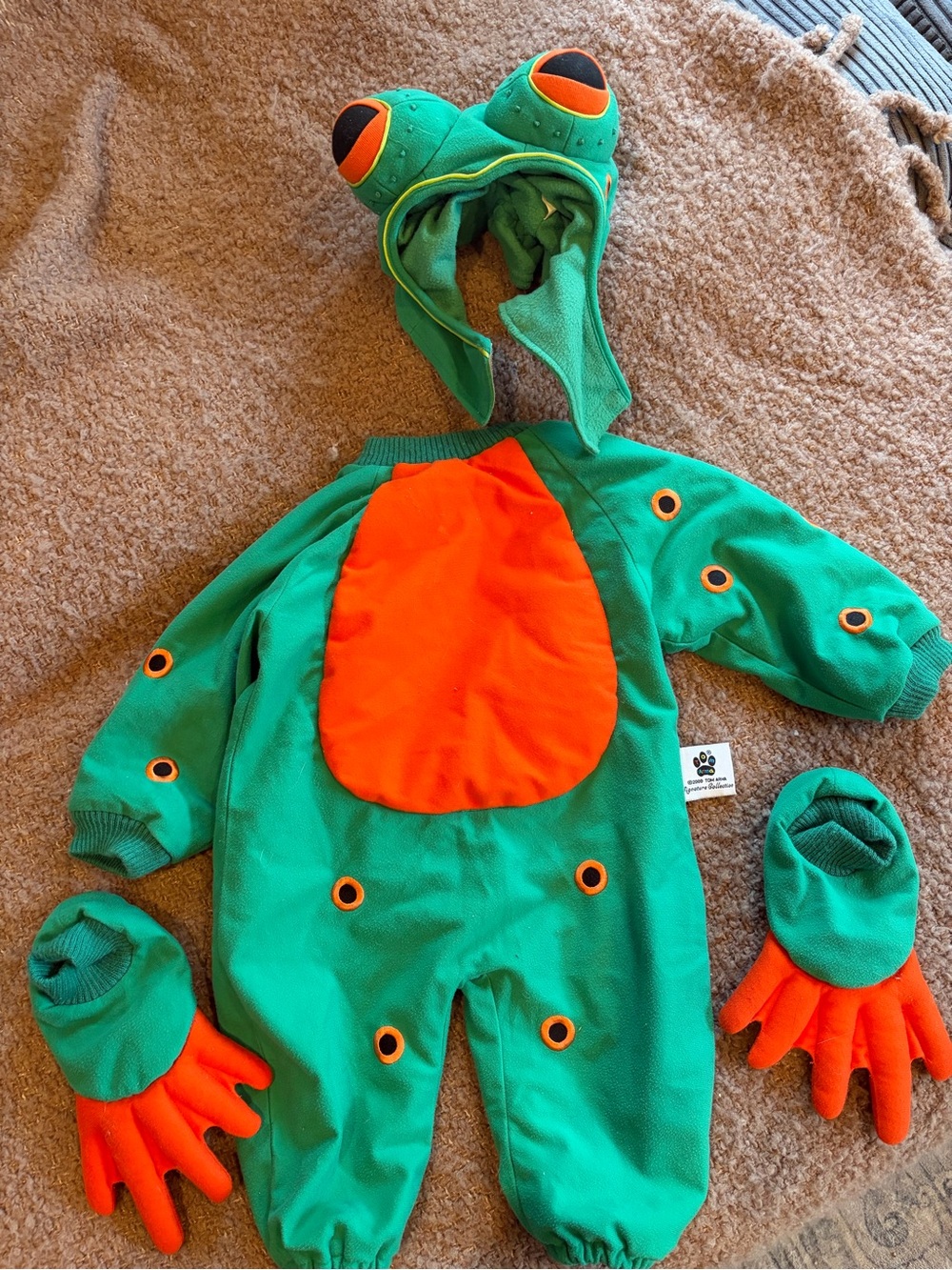 Tom Arma Frog Costume 6-12 Month Tree Frog Green Unisex
